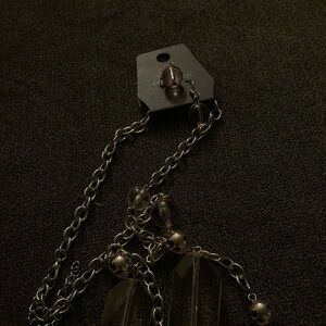 Silver Chain Necklace with Crystal Accents